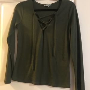 Green lace up shirt